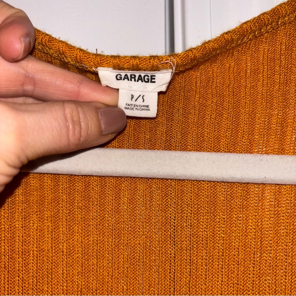 Garage Mustard Ribbed Top - Picture 2 of 3